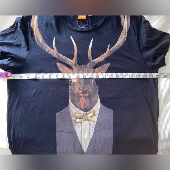 2/49$ Men’s HUGO BOSS Orange ELK Stag navy blue T Shirt size XL - Picture 10 of 14